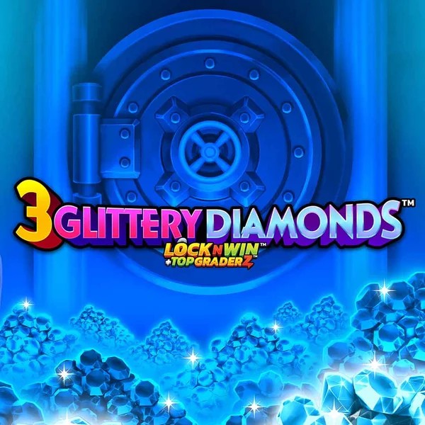 3 Glittery Diamonds slot logo by PearFiction Studios at Fortune Casino3 Glittery Diamonds