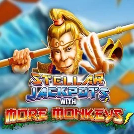 Stellar Jackpots with More Monkeys online game logo by Lightning Box Game on fortunecasino.at