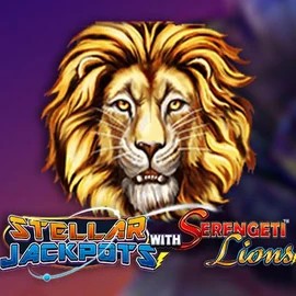 Logo of Stellar Jackpots with Serengeti Lions from Lightning Box Game at Fortune Casino